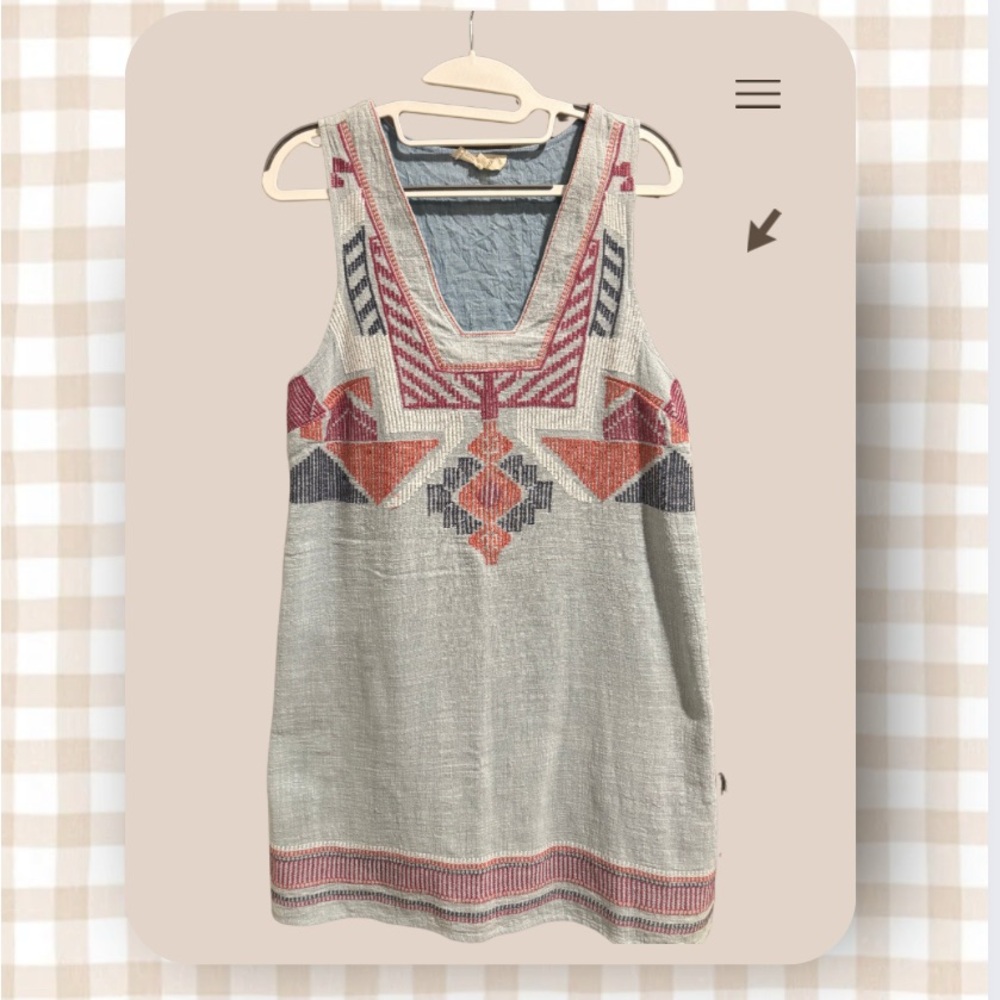 Entro Women's Geometric Tank Dress - Blue-ish Gray